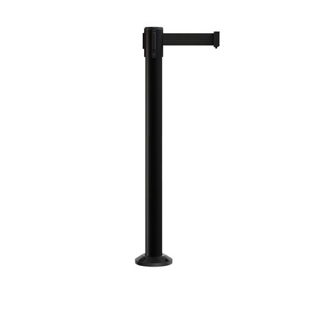 MONTOUR LINE Stanchion Belt Barrier Fixed Base Black Post 16ft.Black Belt MX650F-BK-BK-160